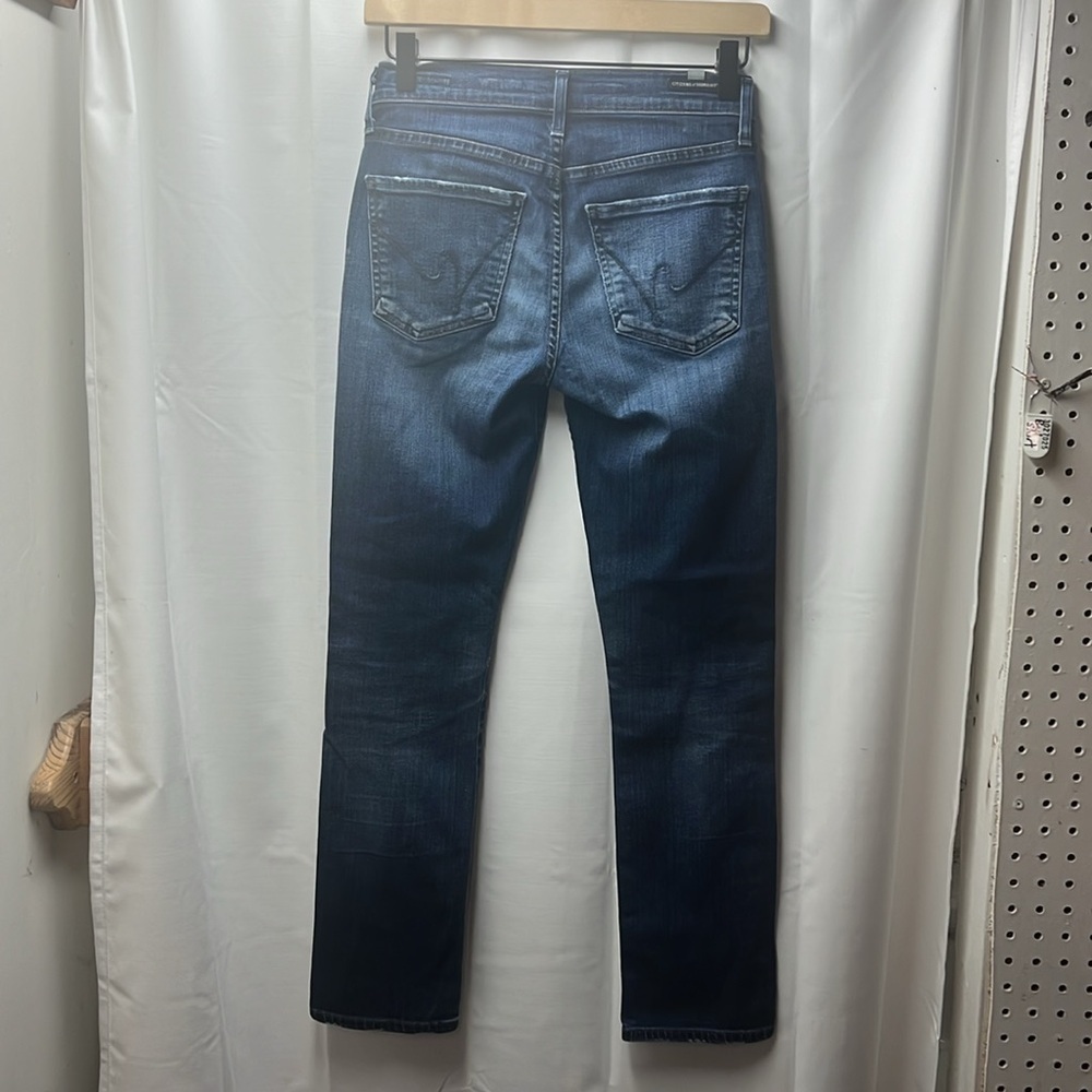 Citizens of Humanity Dark Wash Phoebe Slim Straight Crop Jeans- 24 - Picture 6 of 8
